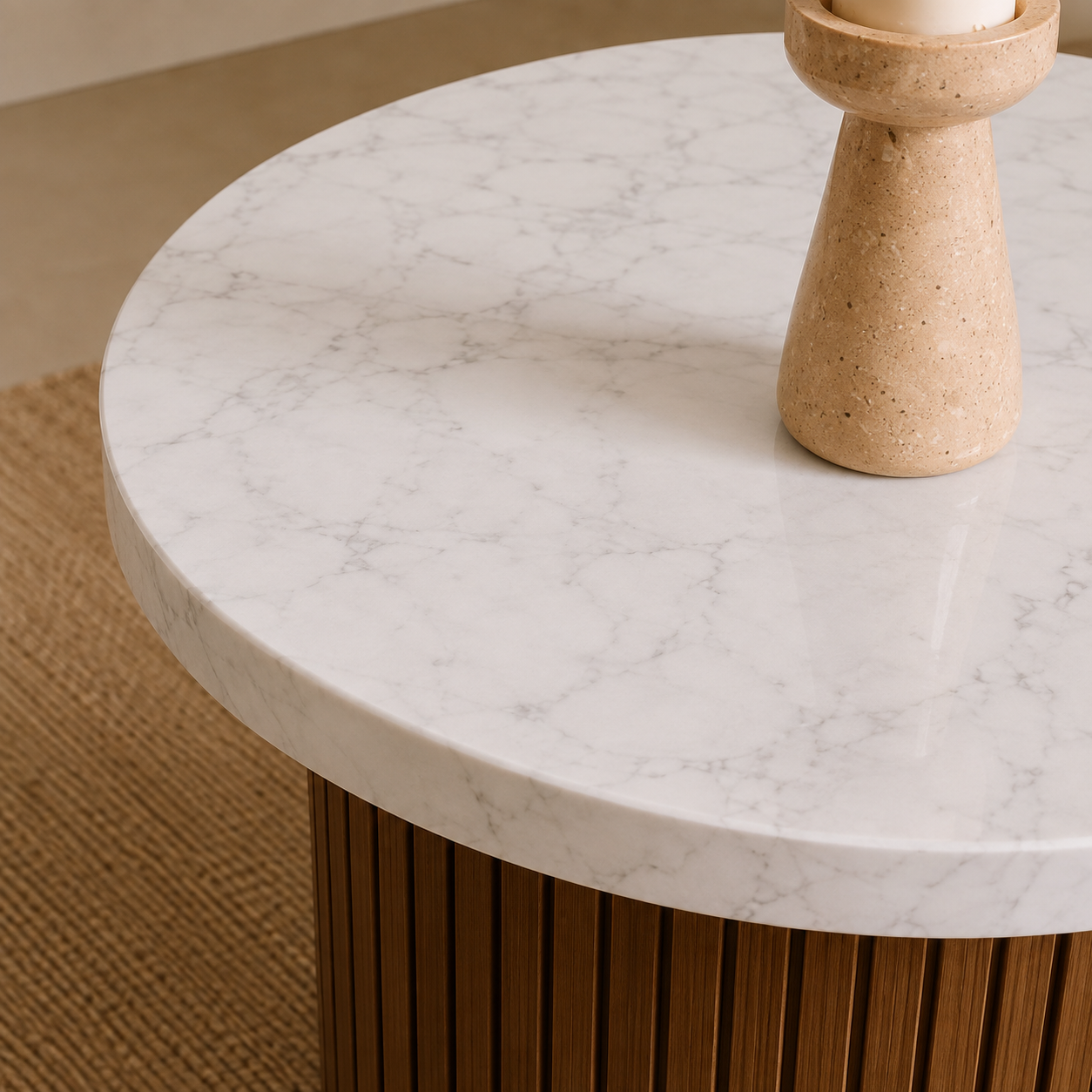 Tina | White Luxury marble coffee table set