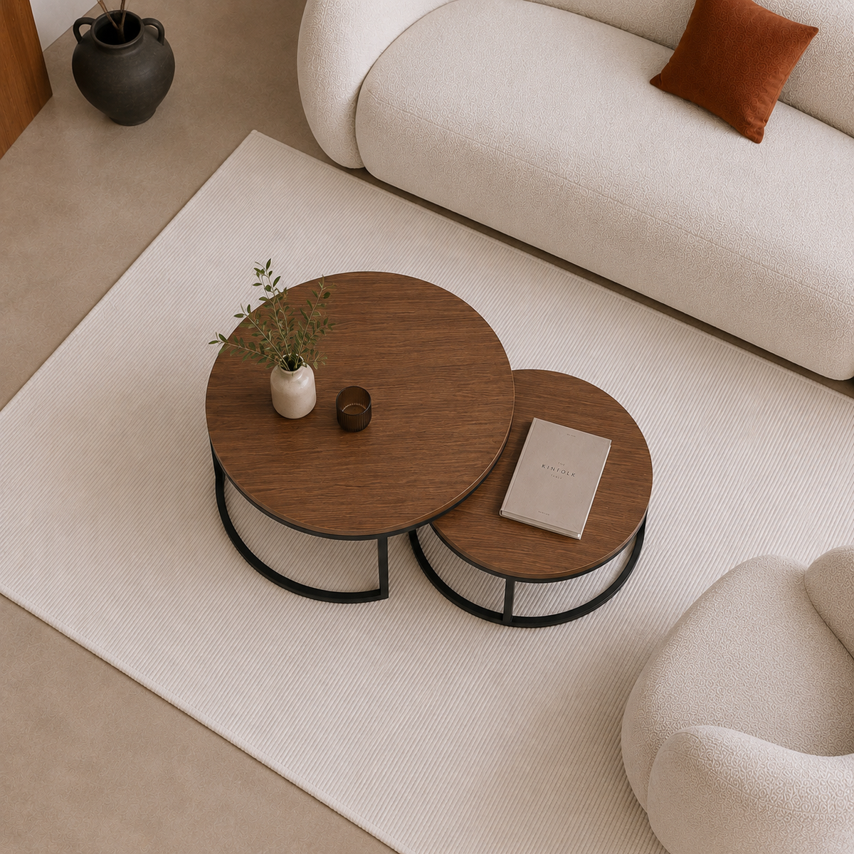 Enna | Modern Round wooden coffee table