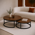 Enna | Modern Round wooden coffee table