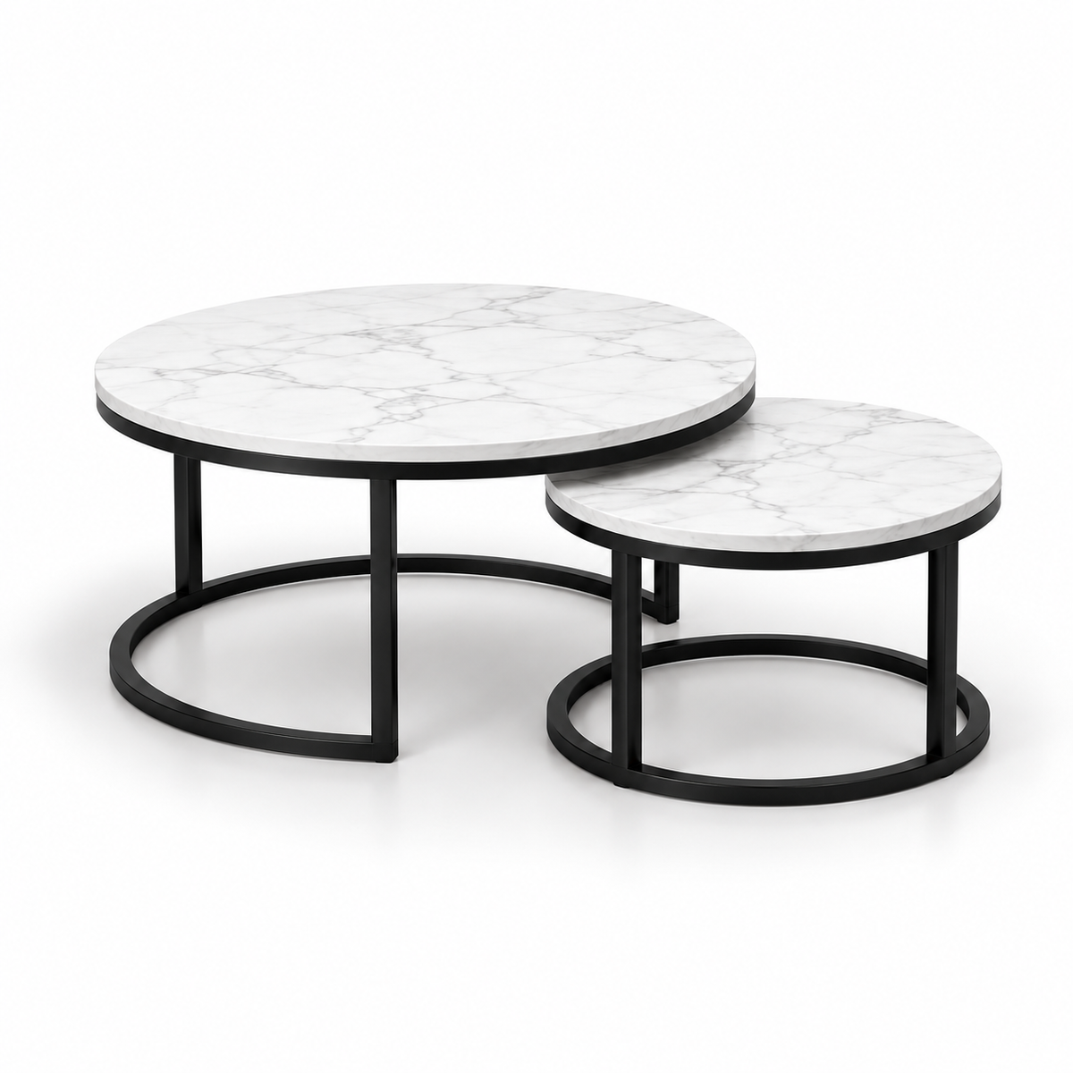 Lana | White Premium marble coffee table set
