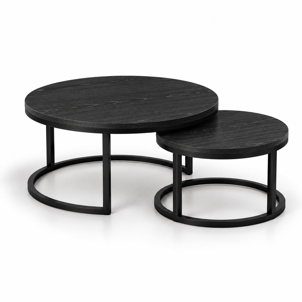 Juna | Black Modern wooden coffee table set