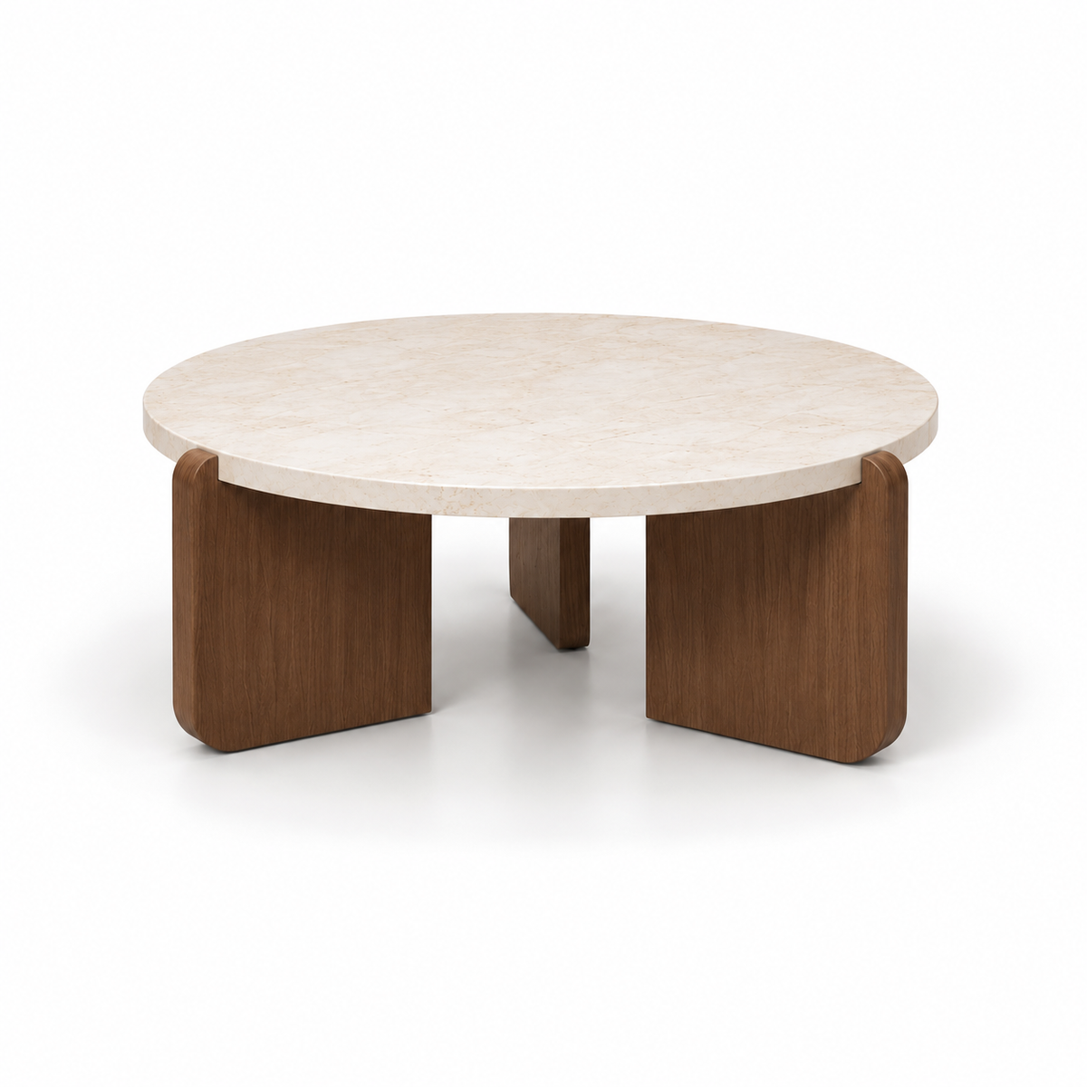 Elma | Premium round travertine coffee table