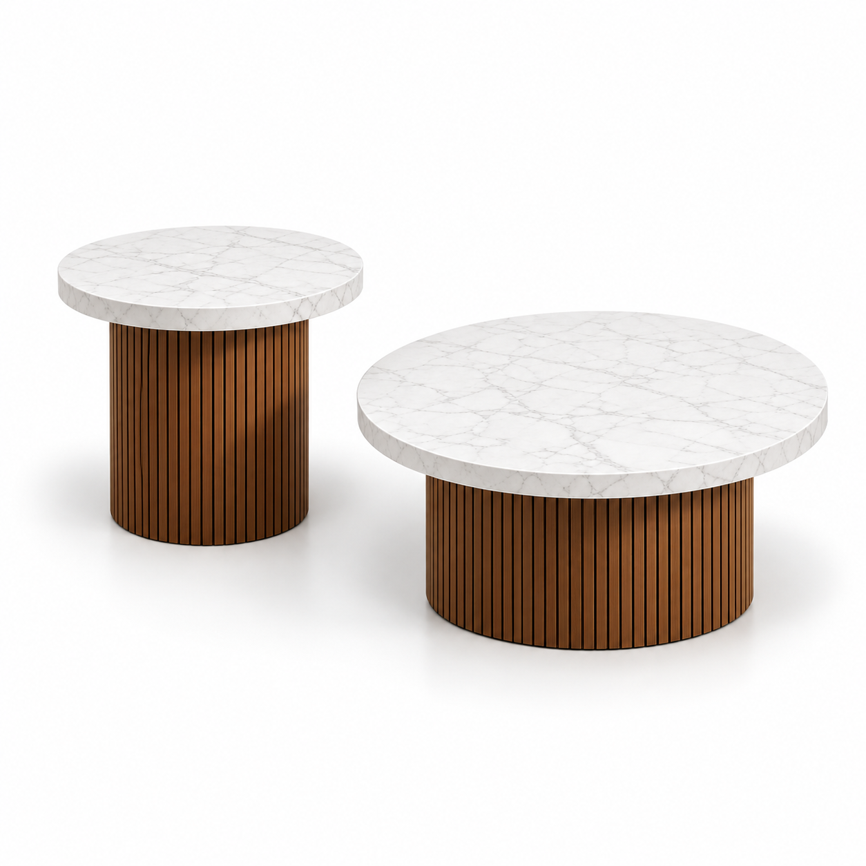 Tina | White Luxury marble coffee table set