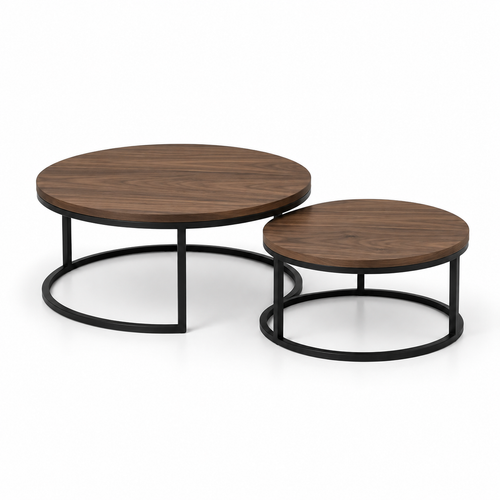 Enna | Modern Round wooden coffee table